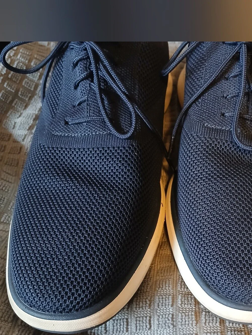 Men's Knit Derby Shoes in Navy - Casual Oxford Style